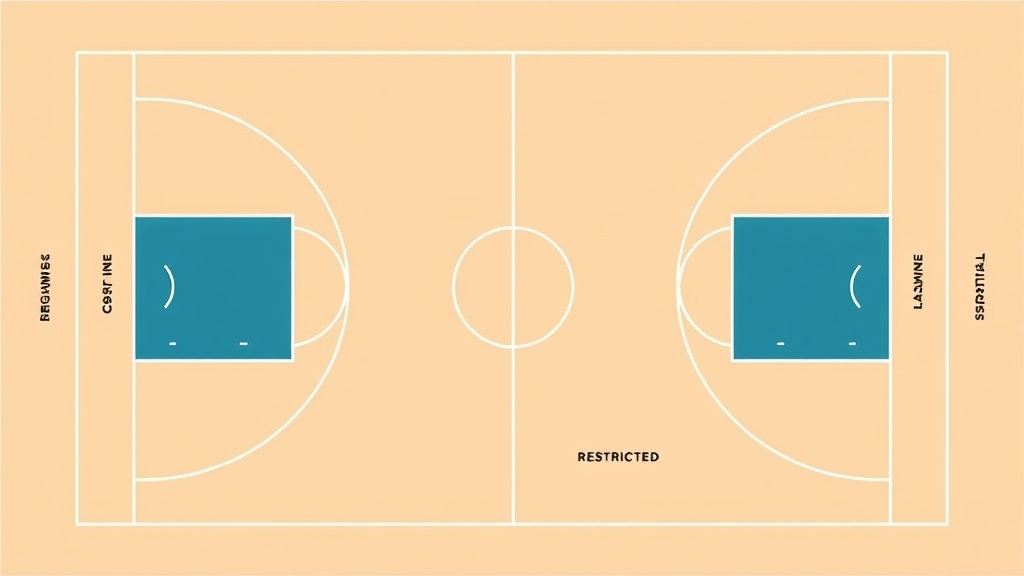 농구 코트의 3점 슛 라인과 자유투 라인 위치 구조