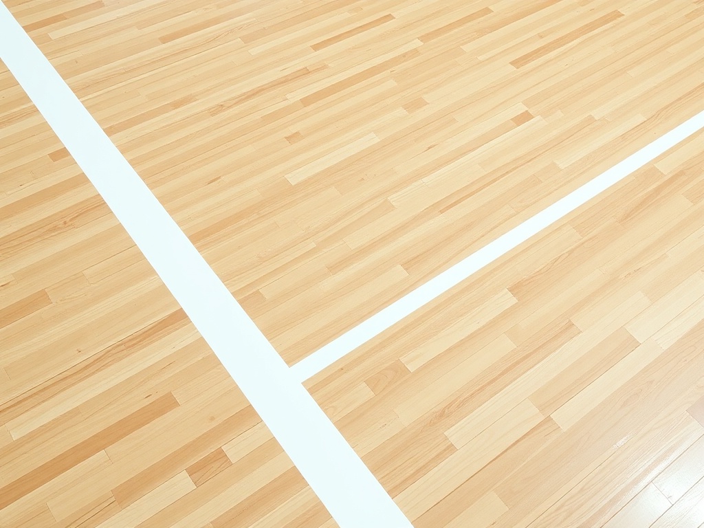 농구 코트의 엔드라인과 사이드라인으로 구성된 경계선 배치